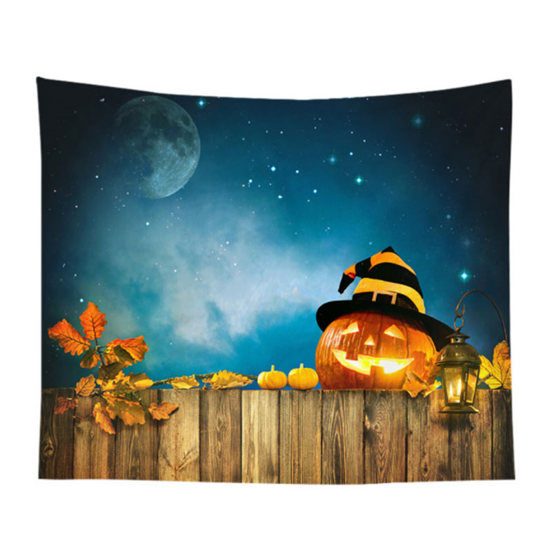 Halloween Party Creepy Skull Pumpkin Tapestry Bat Cemetery Ghost Moon Night Bat Monster Horror Wandbehang Schlafzimmer Wohnheim Esszimmer Party dekorierter Wandteppich