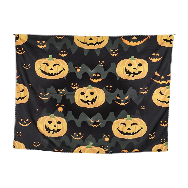 Halloween Party Creepy Skull Pumpkin Tapestry Bat Cemetery Ghost Moon Night Bat Monster Horror Wandbehang Schlafzimmer Wohnheim Esszimmer Party dekorierter Wandteppich