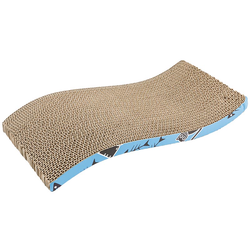 Cat Recycle Corrugated Scratching Pad Cat Scratching Lounge Sofa Bed Wave Shape Cat Scratching Pad with Catnip