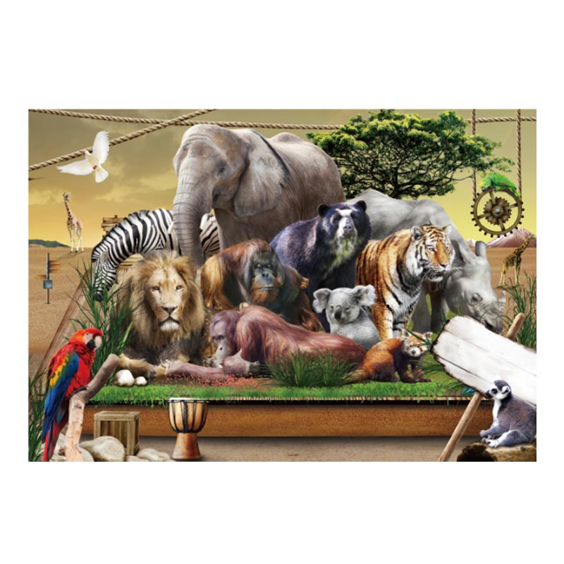 Flaches 2D-Puzzle, 500 Teile, für Kinder ab 12 Jahren, Tier- und Zoo-Serie, Geschenk und Dekoration für Erwachsene