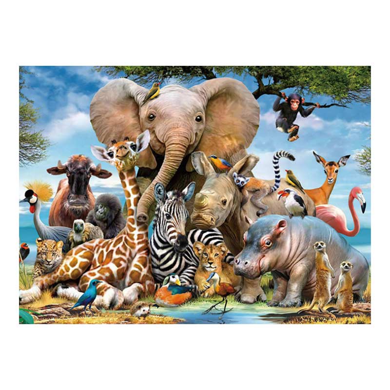 Flaches 2D-Puzzle, 500 Teile, für Kinder ab 12 Jahren, Tier- und Zoo-Serie, Geschenk und Dekoration für Erwachsene