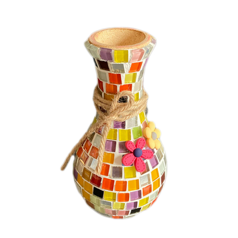 Große, dekorative, matte Blumenvase, luxuriöse, langlebige DIY-Mosaikvase, Innenausstattung, Biskuit-Weiß, Blumenmuster, blaues Design, Keramikvase für Heimdekoration im klassischen modernen Stil