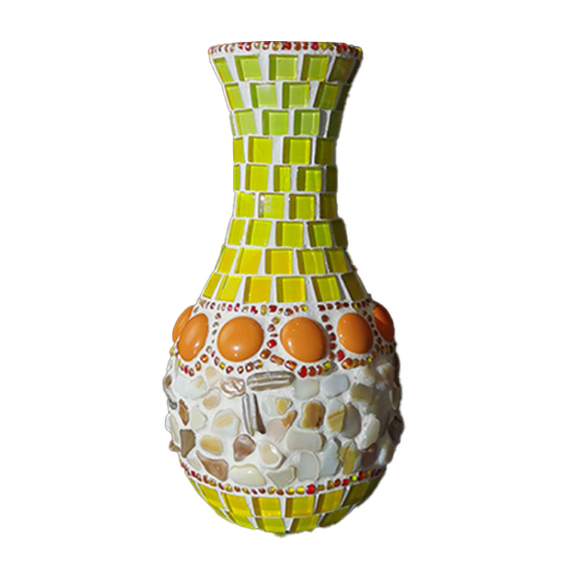 Große, dekorative, matte Blumenvase, luxuriöse, langlebige DIY-Mosaikvase, Innenausstattung, Biskuit-Weiß, Blumenmuster, blaues Design, Keramikvase für Heimdekoration im klassischen modernen Stil