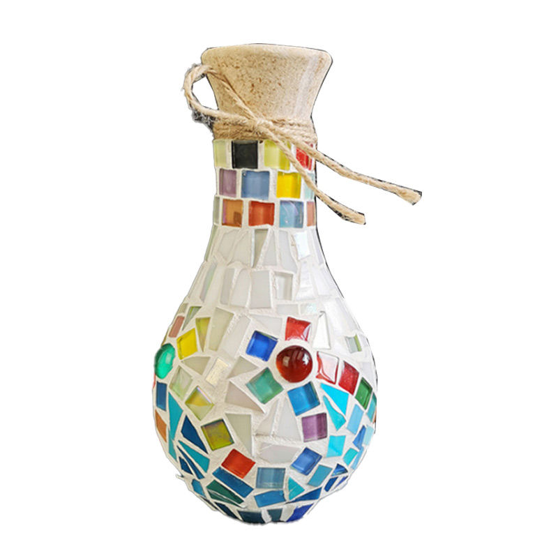 Große, dekorative, matte Blumenvase, luxuriöse, langlebige DIY-Mosaikvase, Innenausstattung, Biskuit-Weiß, Blumenmuster, blaues Design, Keramikvase für Heimdekoration im klassischen modernen Stil