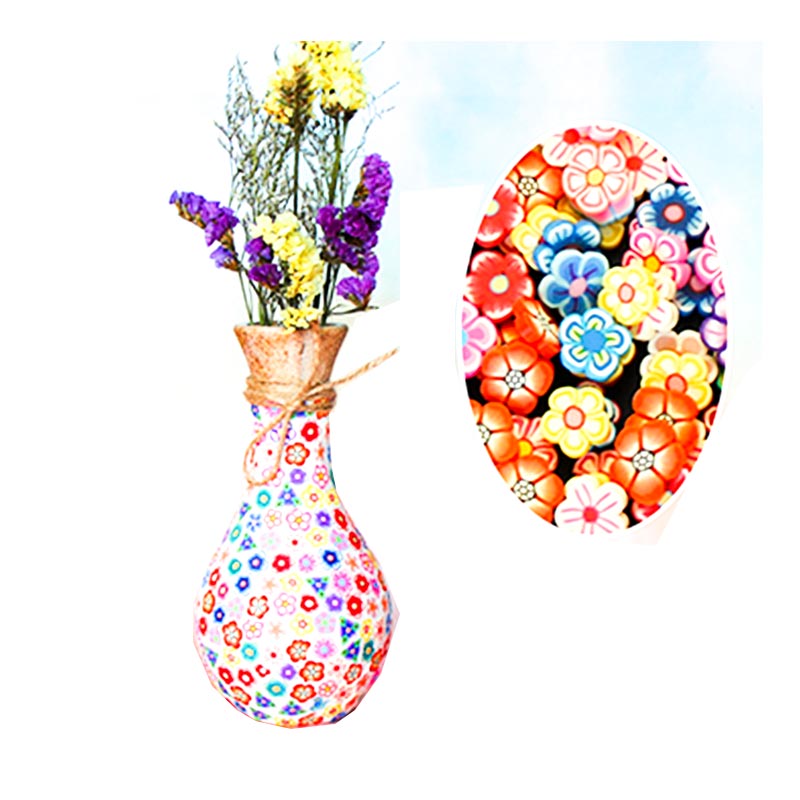 Polymer Clay Handarbeit Vase Mosaik Stil Blumen Lächeln Weihnachten Obst Design Kreatives Geschenk Wohnkultur Große Kleine Größe Künstliche Blume Frische Blume