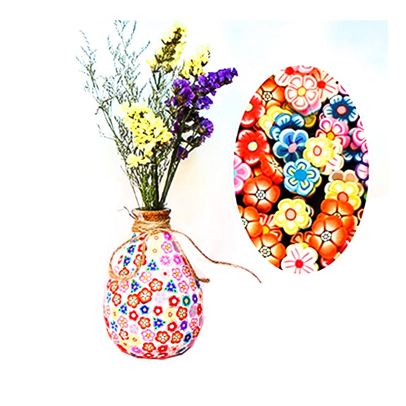 Polymer Clay Handarbeit Vase Mosaik Stil Blumen Lächeln Weihnachten Obst Design Kreatives Geschenk Wohnkultur Große Kleine Größe Künstliche Blume Frische Blume