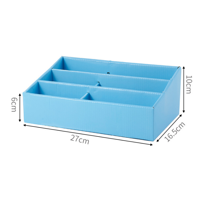 Rosa/blaue Schreibtisch-Organizer-Aufbewahrungsbox, multifunktional, Kraftpapier, umweltfreundlich