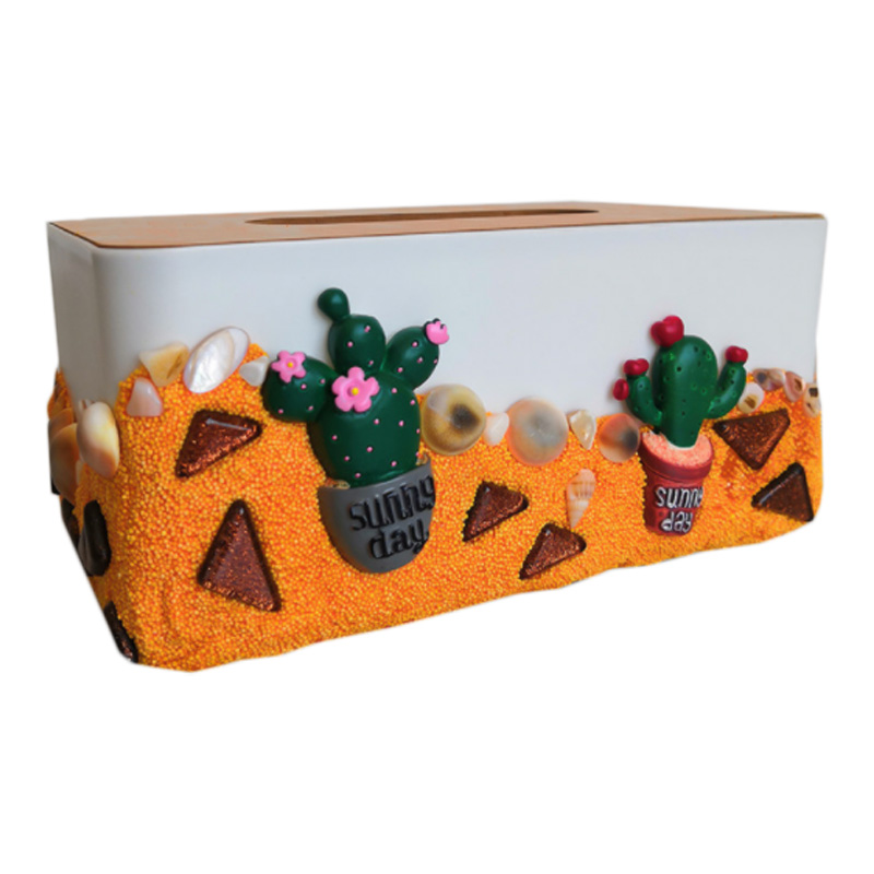 Cartoon Tissue Box, DIY Tissue Box Holder, Shells, Seaside, Deserts, Cactus, Lutscher, Cute Bear, Moon, Floral Design, Rectangle Tissue Box, Big Size, Big Storage Space, Tissue Box for Countertop, Vanity, Bedroom,