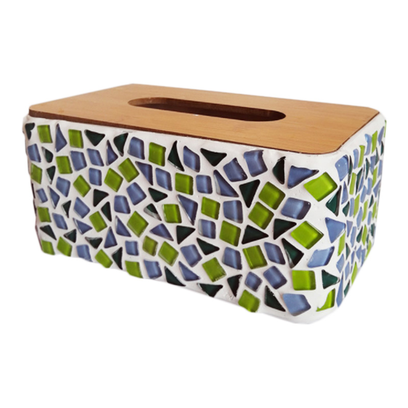 Mosaik-Tissue-Box, DIY-Kunst für Eltern-Kind-Projekte, rechteckige Tissue-Box, Ins Macarons-Farbdesign, große Größe, großer Stauraum, Tissue-Box für Arbeitsplatte, Waschtisch, Schlafzimmer, Küche, Wohnzimmer, Aufbewahrung zu Hause