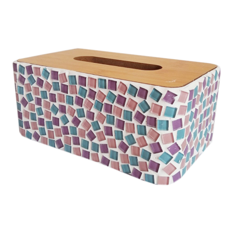 Mosaik-Tissue-Box, DIY-Kunst für Eltern-Kind-Projekte, rechteckige Tissue-Box, Ins Macarons-Farbdesign, große Größe, großer Stauraum, Tissue-Box für Arbeitsplatte, Waschtisch, Schlafzimmer, Küche, Wohnzimmer, Aufbewahrung zu Hause