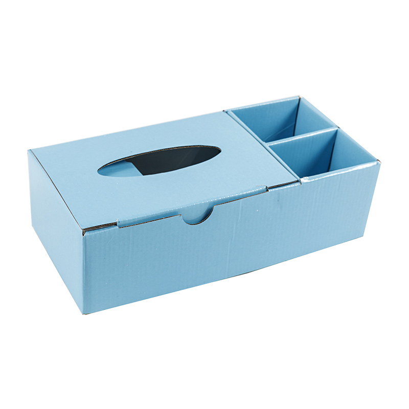 Rosa/blaue Schreibtisch-Organizer-Aufbewahrungsbox, multifunktional, Kraftpapier, umweltfreundlich