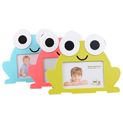 Frosch-geformter netter PVC-Foto-Rahmen-Desktop-Cartoon-Bild für Kinder